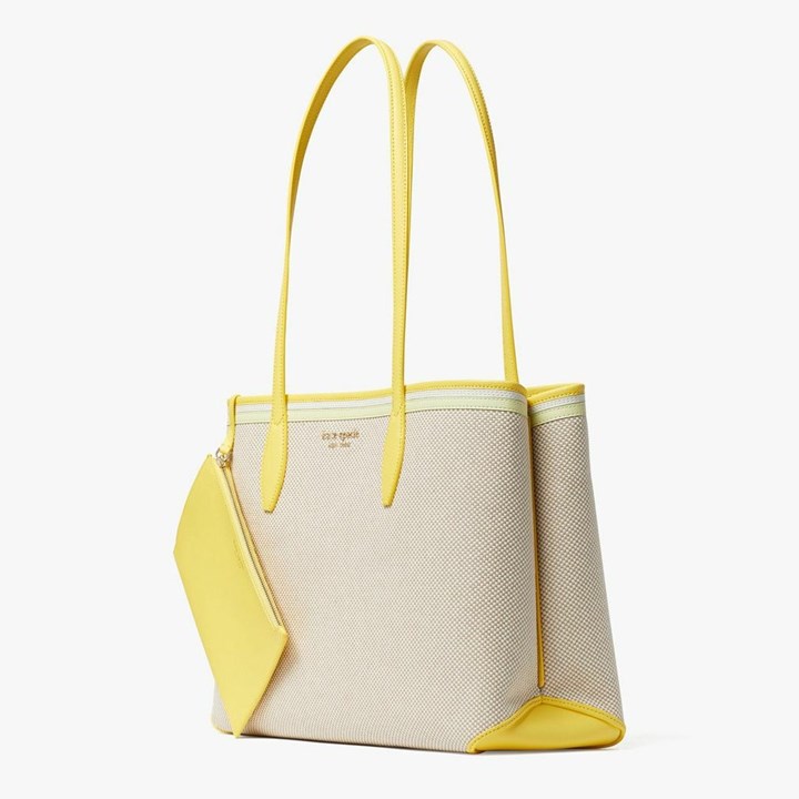Bolso Tote Kate Spade All Day Lona Large Mujer Amarillo Multicolor | IBYTJ8540