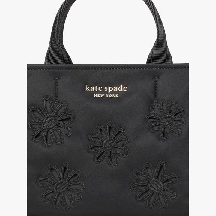 Bolso Tote Kate Spade The Little Better Sam Embroidered Nylon Mini Mujer Negras | DOKMA2045