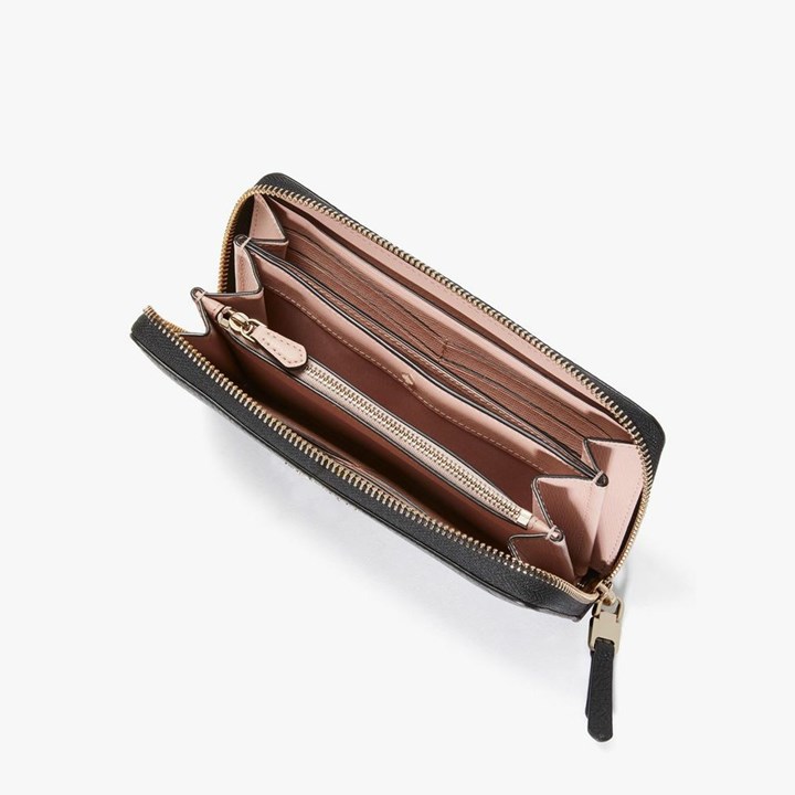 Carteras Kate Spade Roulette Zip-Around Continental Mujer Negras | QYZXO3206