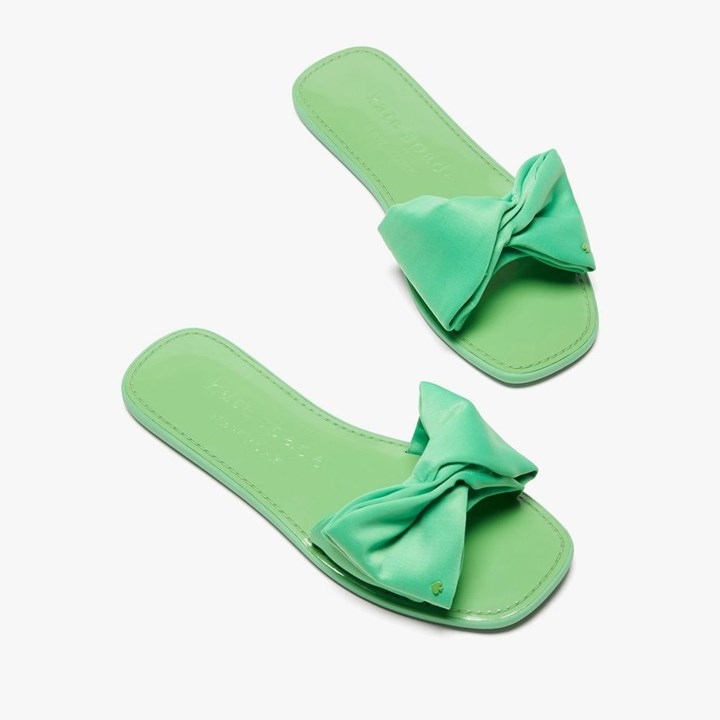 Sandalias de Diapositivas Kate Spade Bikini Bow Mujer Verde | VCJGB3247