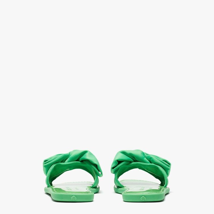 Sandalias de Diapositivas Kate Spade Bikini Bow Mujer Verde | VCJGB3247