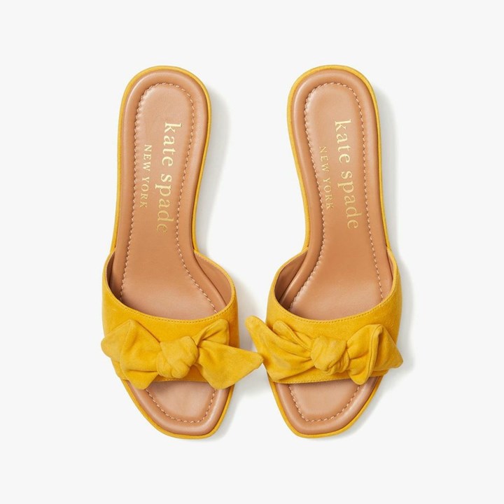 Sandalias de Diapositivas Kate Spade Lilah Mujer Amarillo | VDORL8534