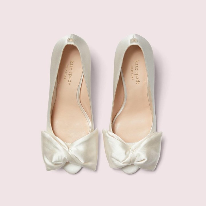 Zapatos De Salon Kate Spade Crawford Peep-Puntera Mujer Blancas | COADV7418